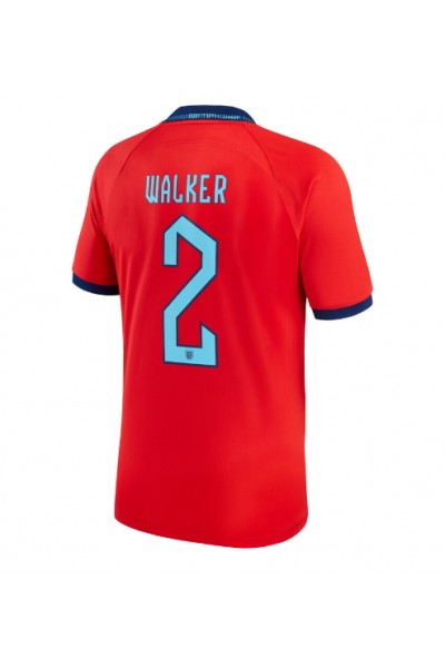 Englanti Kyle Walker #2 Jalkapallovaatteet Vieraspaita MM-kisat 2022 Lyhythihainen